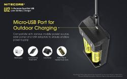 Chargeur micro-USB 2 accu - 800mA x2 max