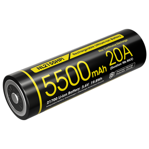 Batterie Rechargeable 21700i Li-ion Haute Performance - Capacité 5500mAh - 20A/3,6V
