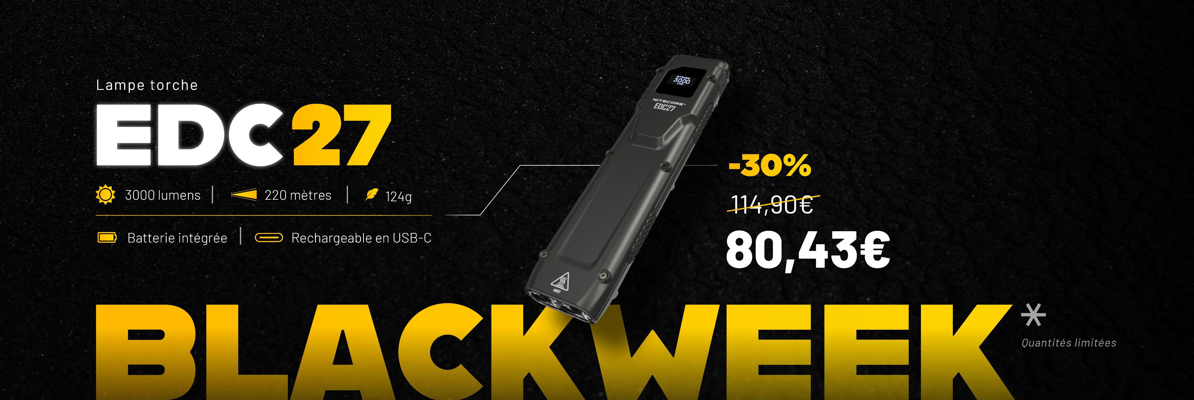 Semaine Black Week : profitez de produits nitecore  petits prix !