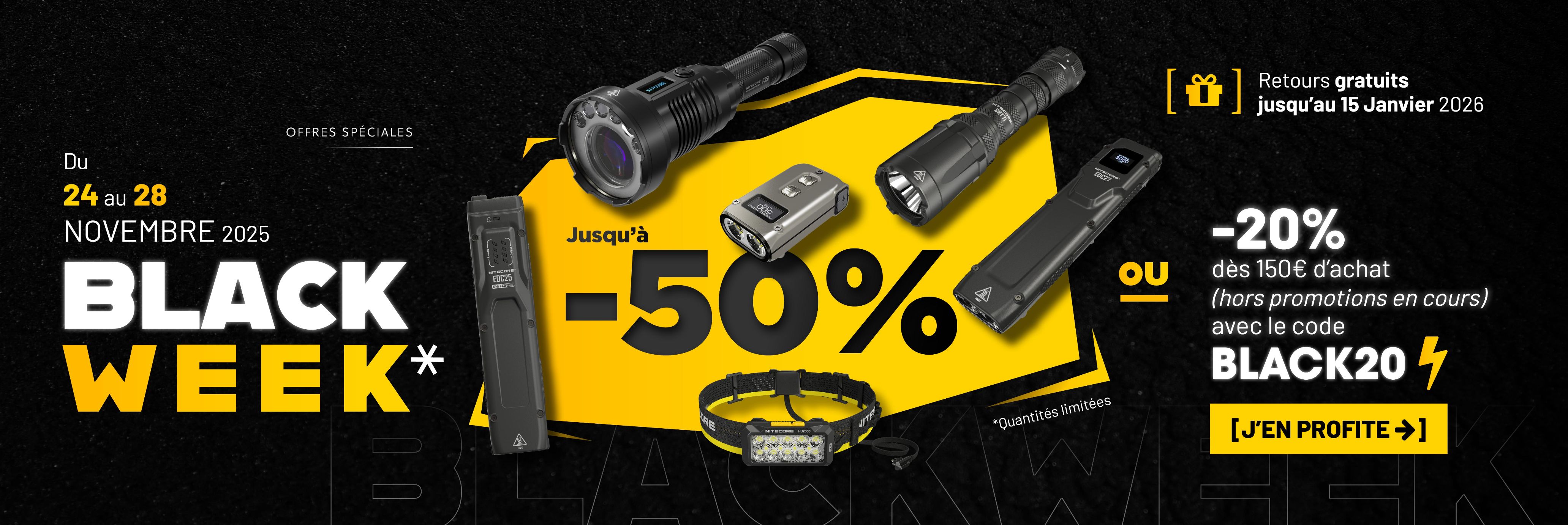 Semaine Black Week : profitez de produits nitecore  petits prix !
